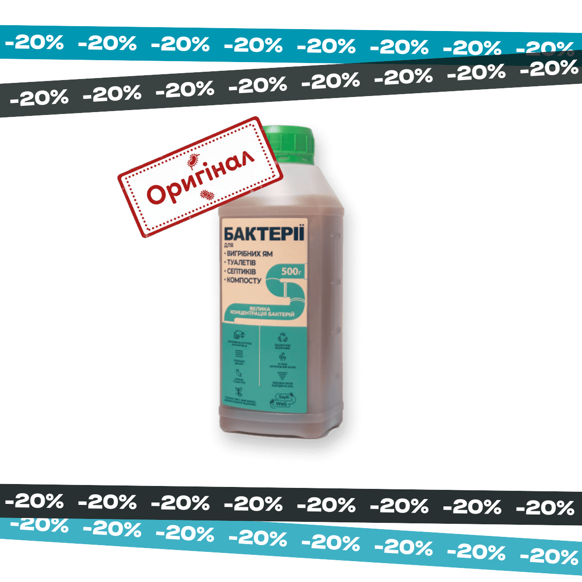 Бактерии для выгребных ям и септиков Септивел — жидкость — 500 мл