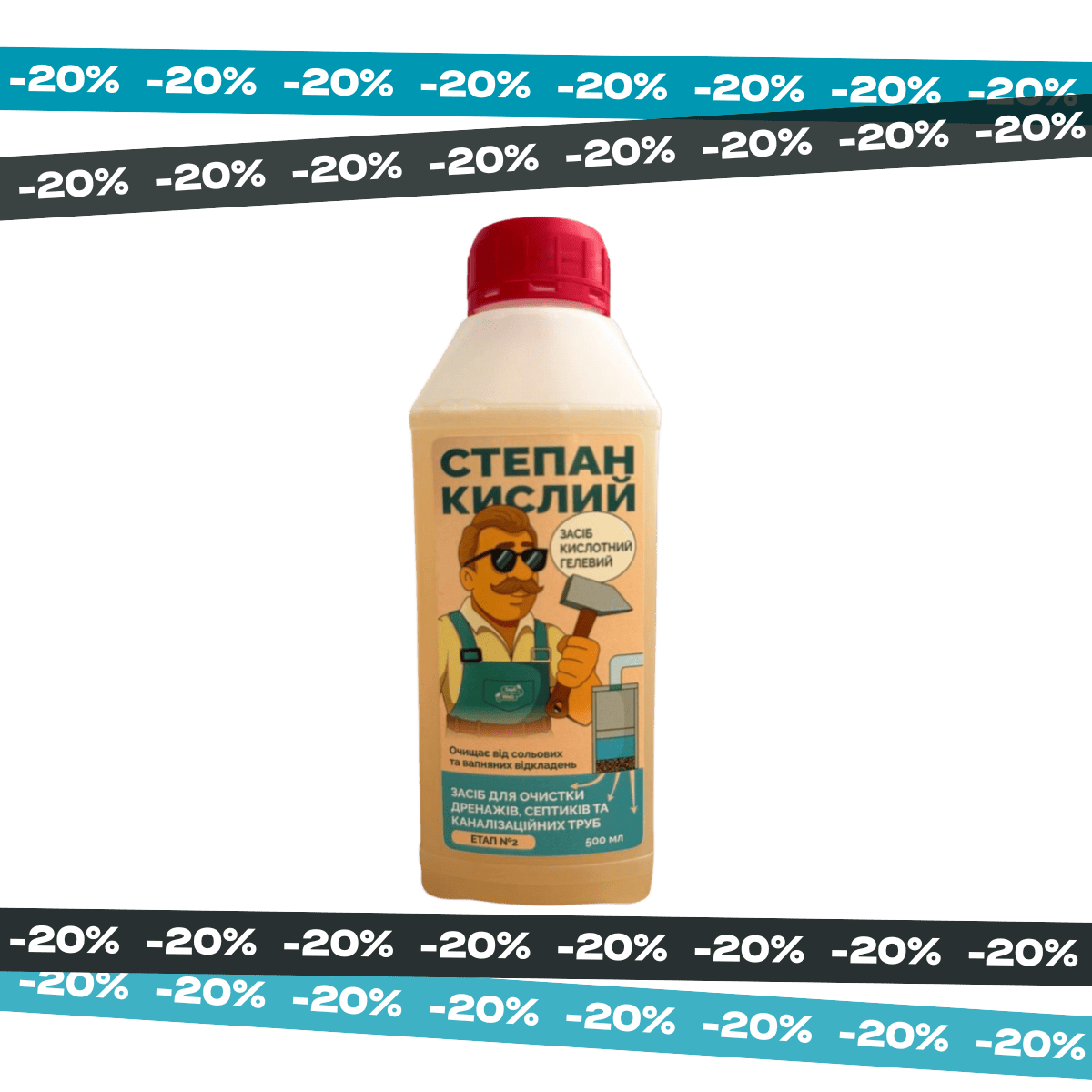 Средство для прочистки труб (чистка труб канализации) – СТЕПАН КИСЛЫЙ, 500 мл